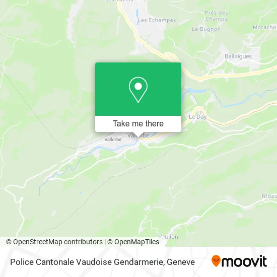 Police Cantonale Vaudoise Gendarmerie map
