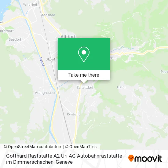 Gotthard Raststätte A2 Uri AG Autobahnraststätte im Dimmerschachen map