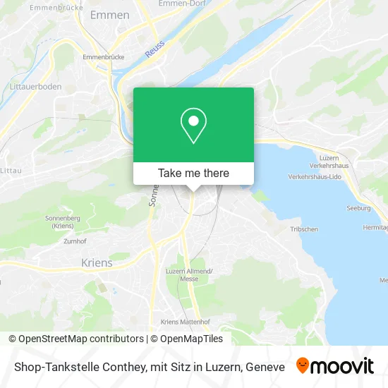 Shop-Tankstelle Conthey, mit Sitz in Luzern map