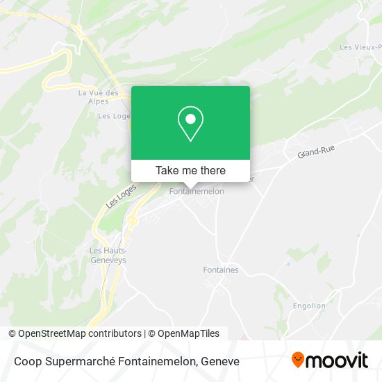 Coop Supermarché Fontainemelon map