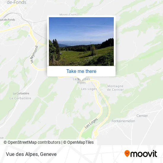 Vue des Alpes map
