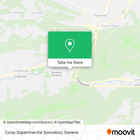 Coop Supermarché Sonceboz map