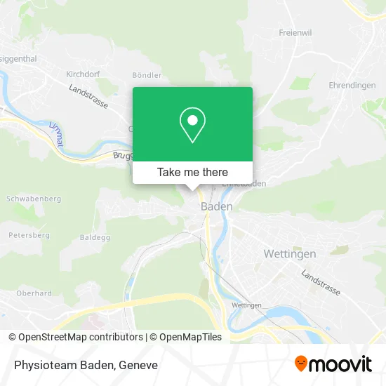 Physioteam Baden map