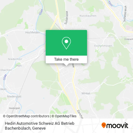 Hedin Automotive Schweiz AG Betrieb Bachenbülach map
