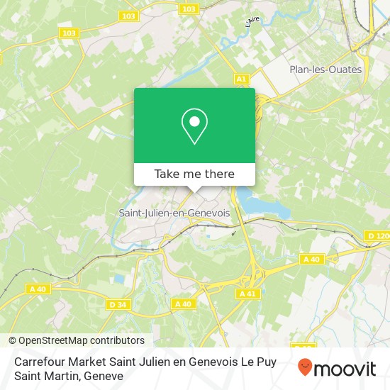 Carrefour Market Saint Julien en Genevois Le Puy Saint Martin Karte