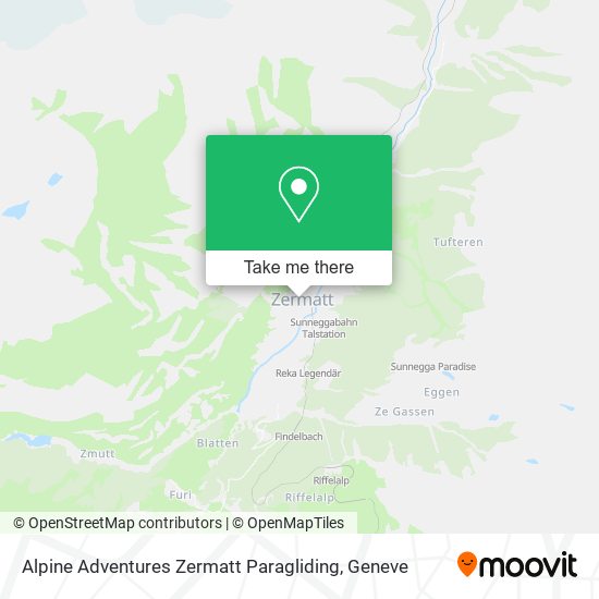 Alpine Adventures Zermatt Paragliding map