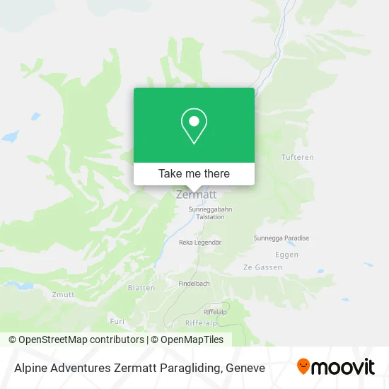Alpine Adventures Zermatt Paragliding map