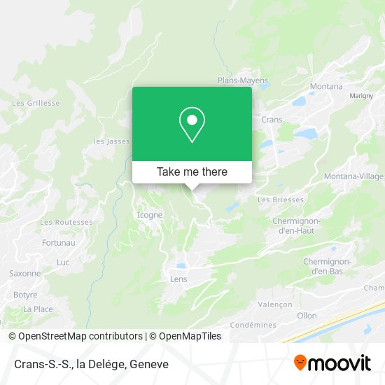 Crans-S.-S., la Delége map