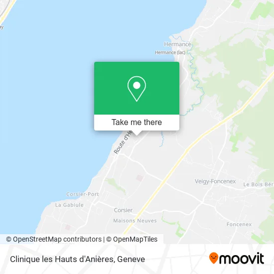 Clinique les Hauts d'Anières map