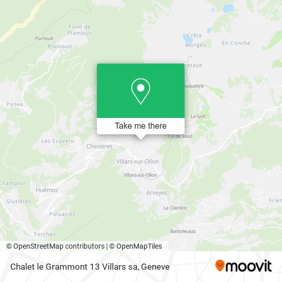 Chalet le Grammont 13 Villars sa map