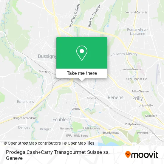 Prodega Cash+Carry Transgourmet Suisse sa map