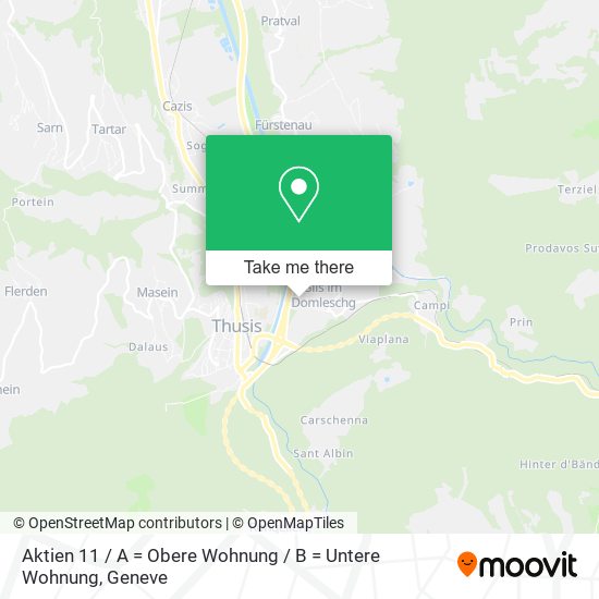 Aktien 11 / A = Obere Wohnung / B = Untere Wohnung map