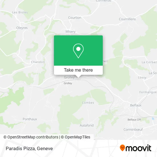 Paradis Pizza map