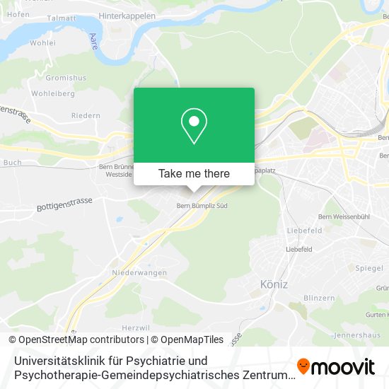 Universitätsklinik für Psychiatrie und Psychotherapie-Gemeindepsychiatrisches Zentrum Bern West plan