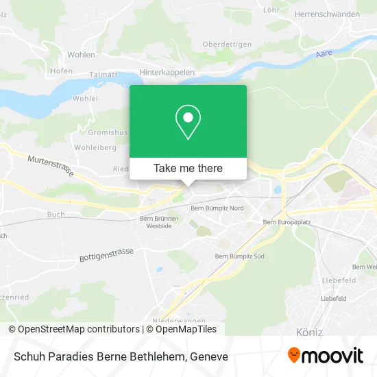 Schuh Paradies Berne Bethlehem map
