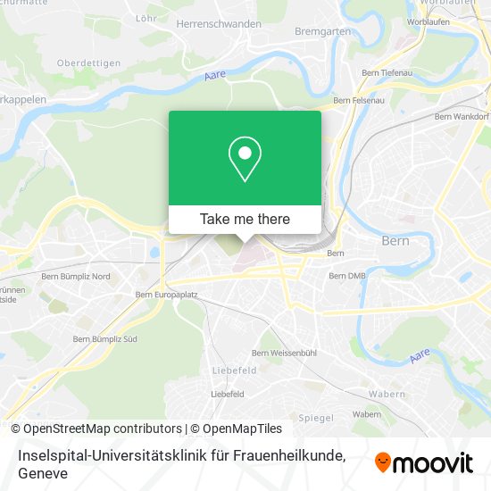 Inselspital-Universitätsklinik für Frauenheilkunde map