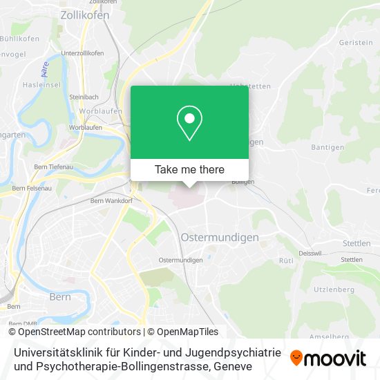 Universitätsklinik für Kinder- und Jugendpsychiatrie und Psychotherapie-Bollingenstrasse map