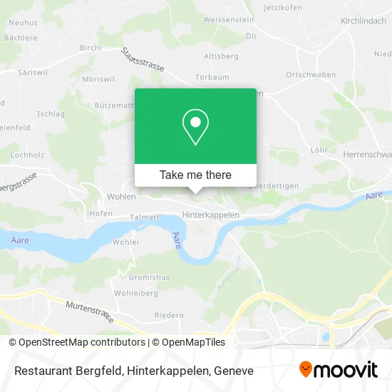 Restaurant Bergfeld, Hinterkappelen map