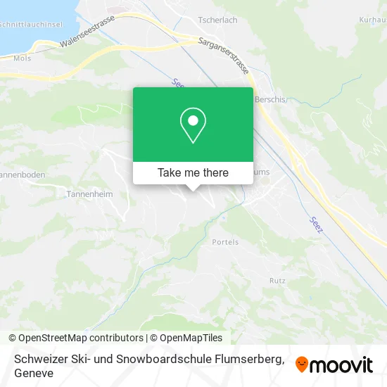 Schweizer Ski- und Snowboardschule Flumserberg map