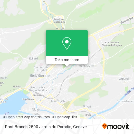 Post Branch 2500 Jardin du Paradis map