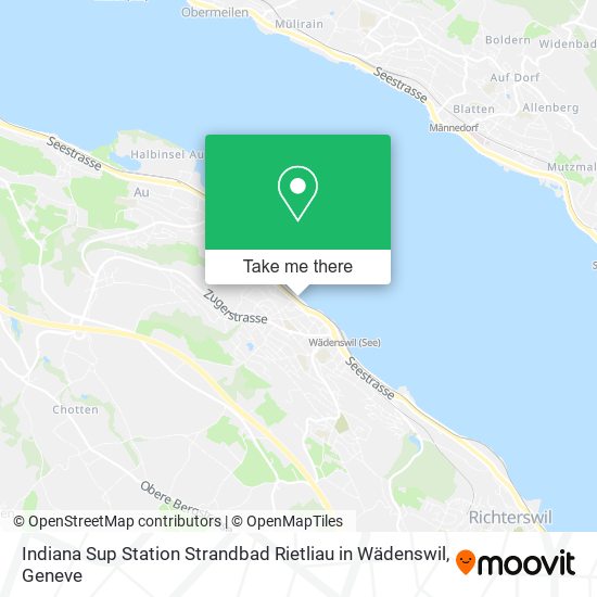 Indiana Sup Station Strandbad Rietliau in Wädenswil map