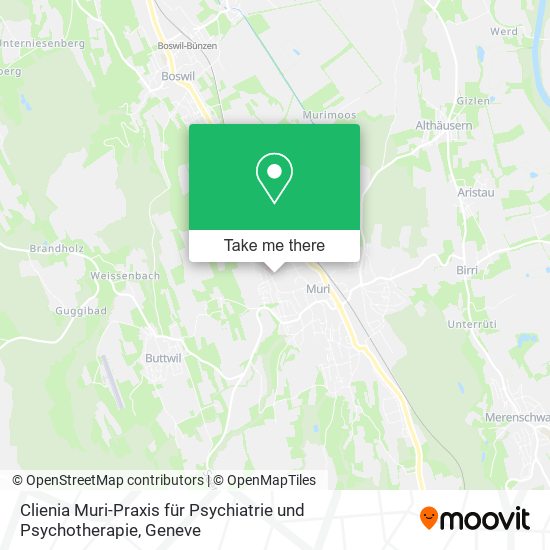 Clienia Muri-Praxis für Psychiatrie und Psychotherapie map