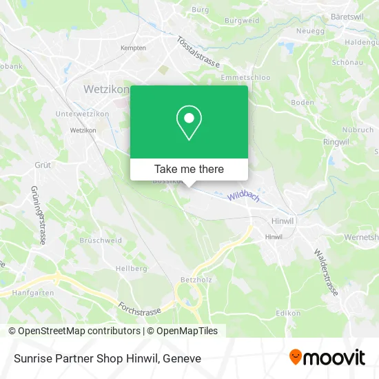 Sunrise Partner Shop Hinwil map