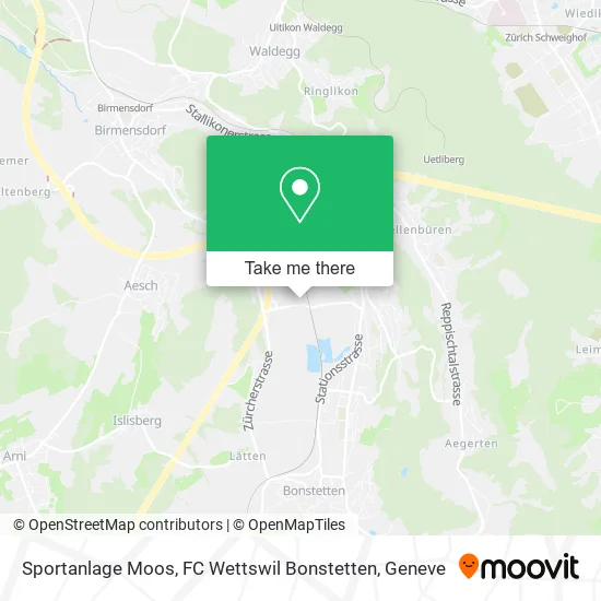 Sportanlage Moos, FC Wettswil Bonstetten map