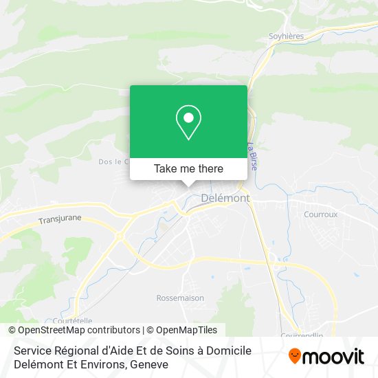 Service Régional d'Aide Et de Soins à Domicile Delémont Et Environs map
