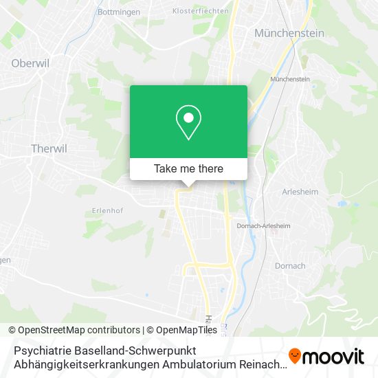 Psychiatrie Baselland-Schwerpunkt Abhängigkeitserkrankungen Ambulatorium Reinach map