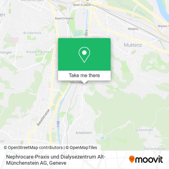 Nephrocare-Praxis und Dialysezentrum Alt-Münchenstein AG map