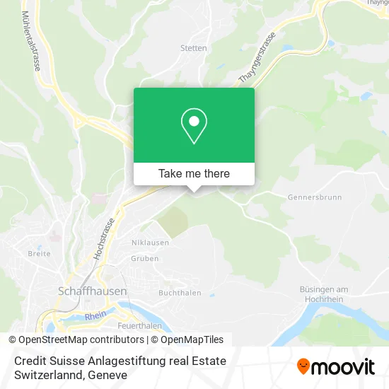 Credit Suisse Anlagestiftung real Estate Switzerlannd map