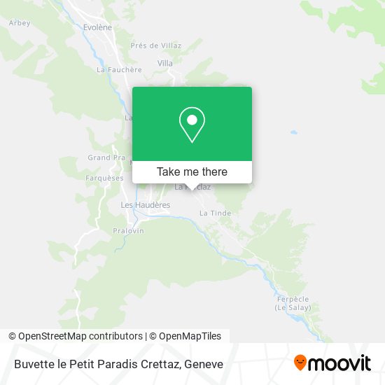 Buvette le Petit Paradis Crettaz map