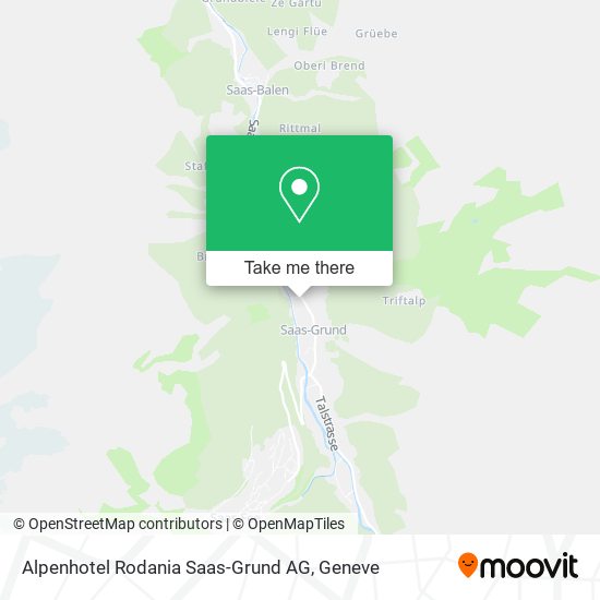 Alpenhotel Rodania Saas-Grund AG map