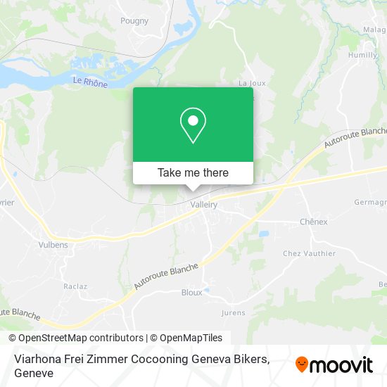 Viarhona Frei Zimmer Cocooning Geneva Bikers map