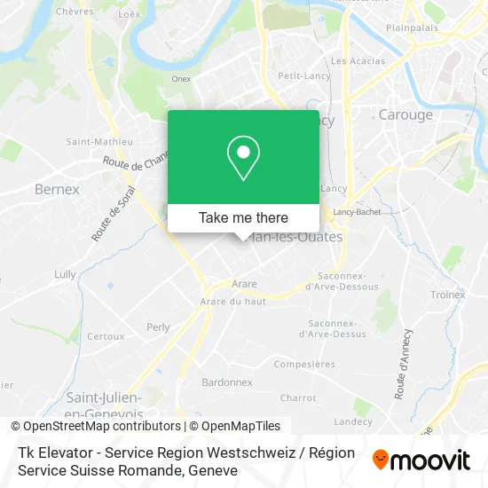 Tk Elevator - Service Region Westschweiz / Région Service Suisse Romande map