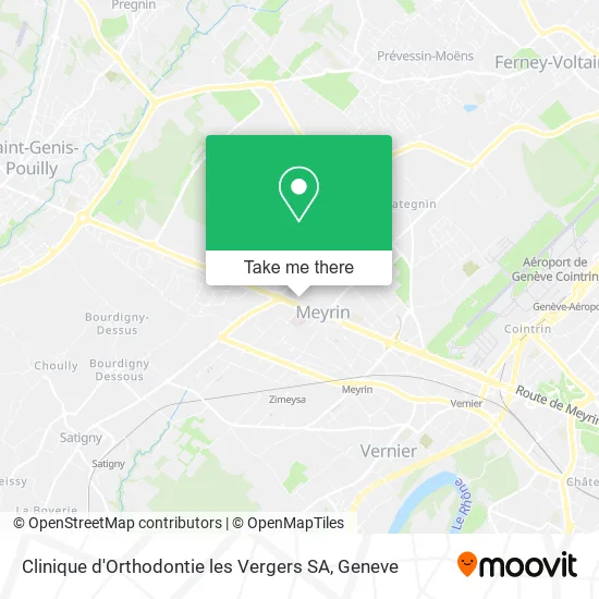 Clinique d'Orthodontie les Vergers SA map