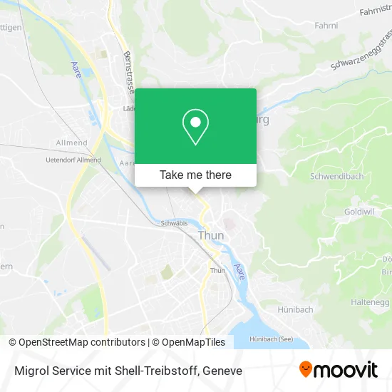 Migrol Service mit Shell-Treibstoff map