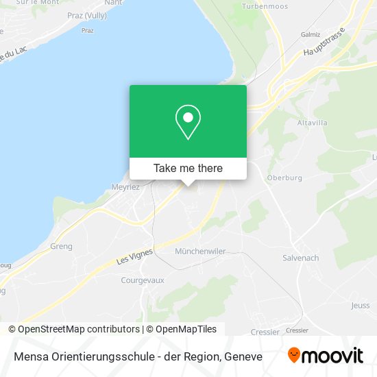 Mensa Orientierungsschule - der Region map