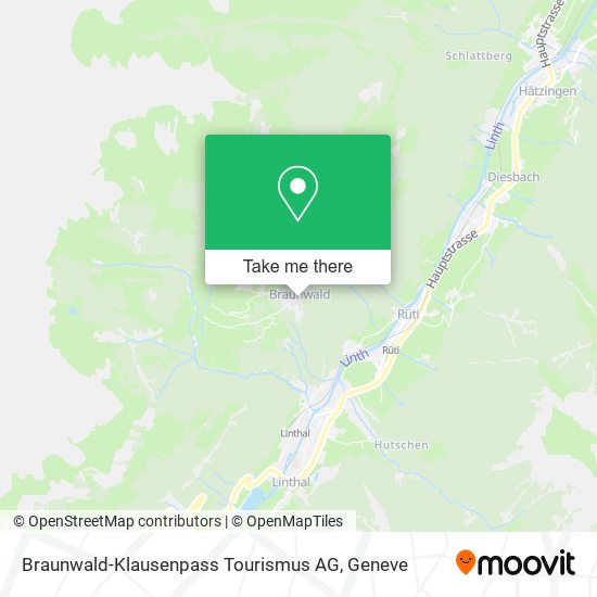 Braunwald-Klausenpass Tourismus AG map