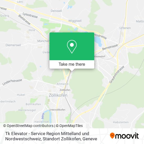 Tk Elevator - Service Region Mittelland und Nordwestschweiz, Standort Zollikofen map