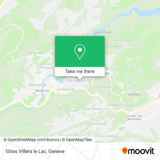 Gîtes Villers le Lac map