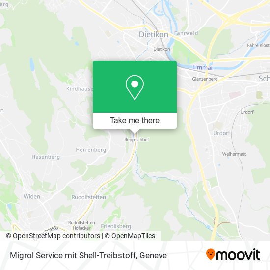 Migrol Service mit Shell-Treibstoff map