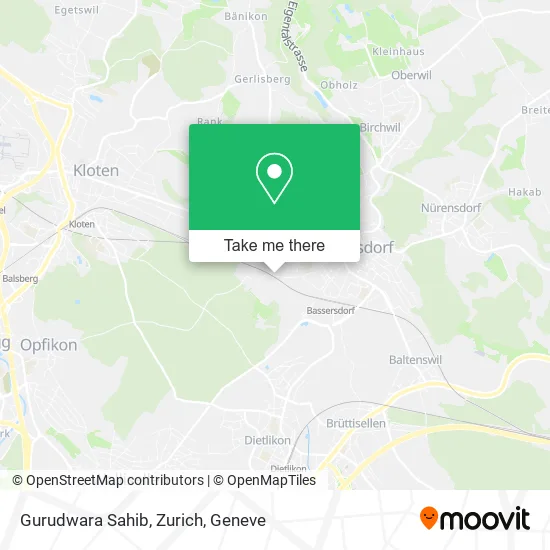 Gurudwara Sahib, Zurich map