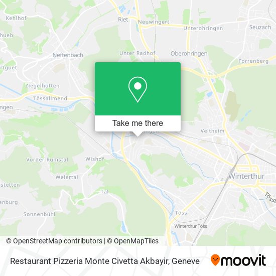 Restaurant Pizzeria Monte Civetta Akbayir map