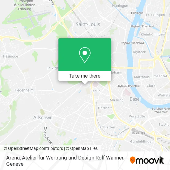 Arena, Atelier für Werbung und Design Rolf Wanner map