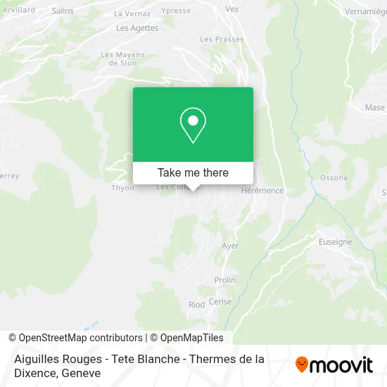 Aiguilles Rouges - Tete Blanche - Thermes de la Dixence map