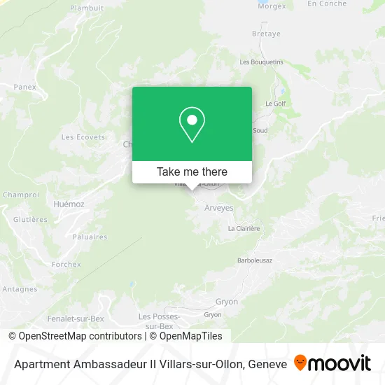 Apartment Ambassadeur II Villars-sur-Ollon map