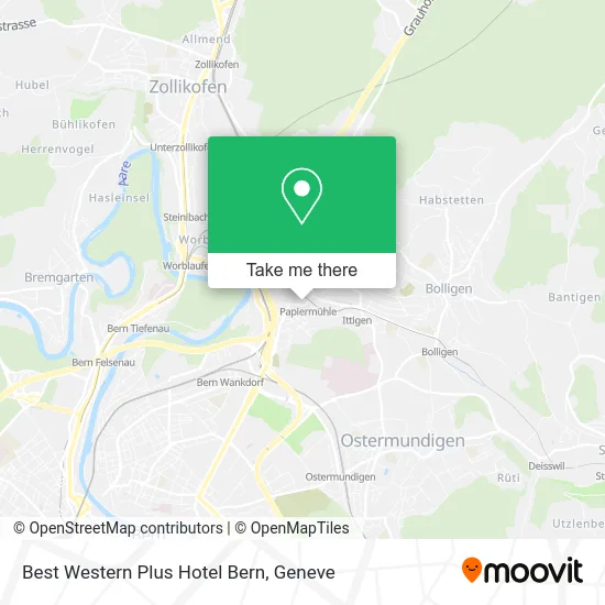 Best Western Plus Hotel Bern map