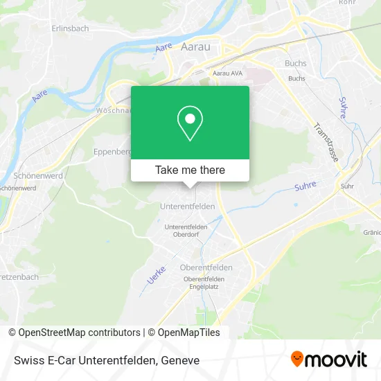 Swiss E-Car Unterentfelden map